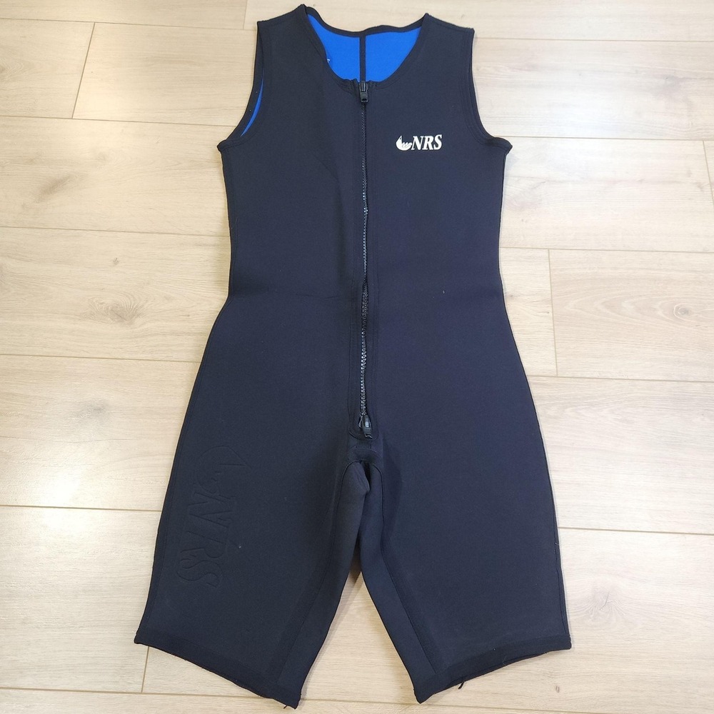 NRS Little John Wetsuit Size XL Black Blue Neoprene Sleeveless Kayak Raft